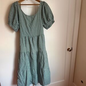 Little cottonwood Green Gingham Women's Dress XXXL